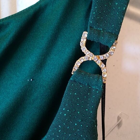 NWT Vintage Scott McClintock Glittering Emerald Green Short Sleeveless Dress - Picture 5 of 12